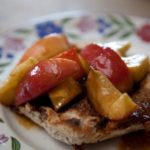 caramelised apples on fruit toast