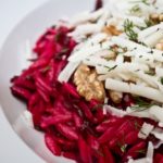Beetroot, Walnut and Goat's Cheese Orzo - close up