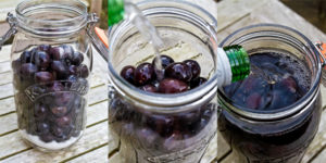 Damson Gin - pouring in the gin