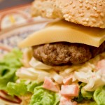 burgers with kohlrabi coleslaw