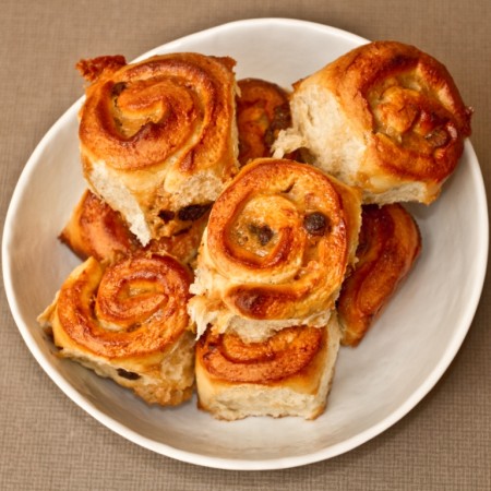 Banoffee and chocolate Chelsea buns