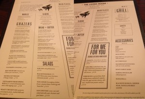 The Living Room Oxford Menu