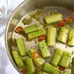 hot cucumbers with garlic and chilli