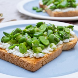 broad beans on toast