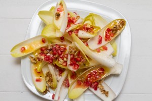 Chicory, Walnut and Pomegranate Salad with Walnut and Clementine Dressing