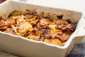 Potato, Swede and Bacon Dauphinoise