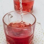 Damson Gin, Lychee and Champagne Cocktail