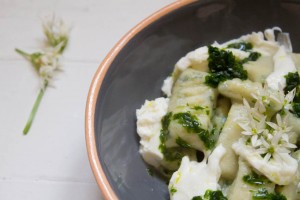 wild garlic gnocchi with wild garlic oil