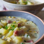 Sweetcorn chowder - close up