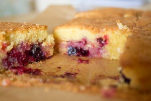 inside blackcurrant blondies