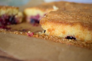 oozy blackcurrants in blondie