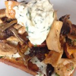 Mushrooms on toast at Baravin Aberystwyth
