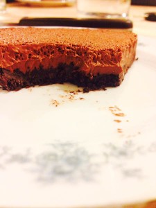Upside down chocolate crumble and mousse