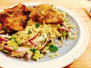 Gousto box chicken and cous cous