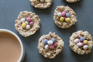 white chocolate easter nests