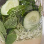 Elderflower, Cucumber and Mint Gin - after adding gin