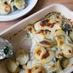 Summer Green, Smoked Bacon and Potato Bake