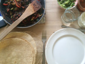 Veggie fajitas made with B free fajita kit