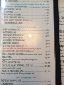 Stop the World Cafe - menu