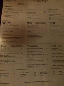 The Pipe of Port Southend - menu