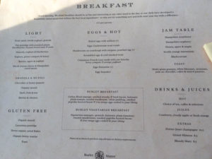 breakfast menu