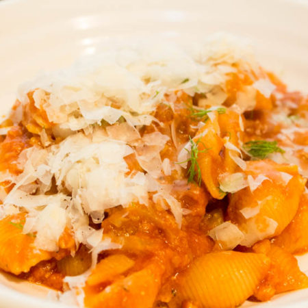 fennel and sausage ragu served