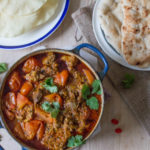 Slow Cooked Lamb Curry with naan bread