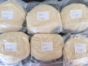 pizza dough ready for freezer