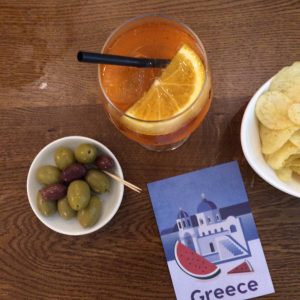 Aperol and olives before editing