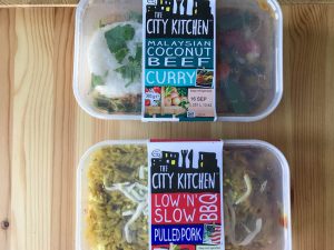 city kitchen coconut beef and BBQ pork