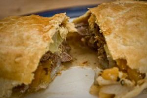 homemade Cornish pasty, inside
