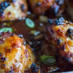 sticky soy and chilli chicken close up
