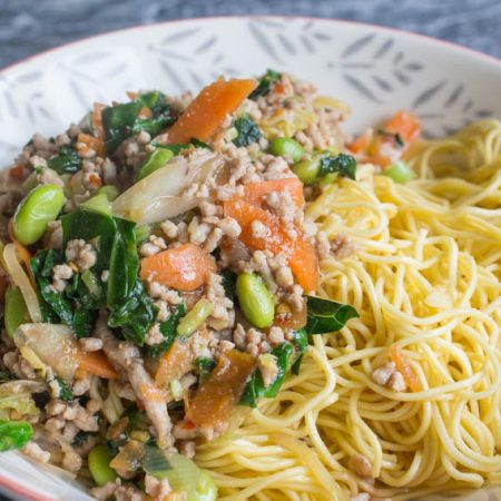 chard, kohlrabi and vegetable stir fry