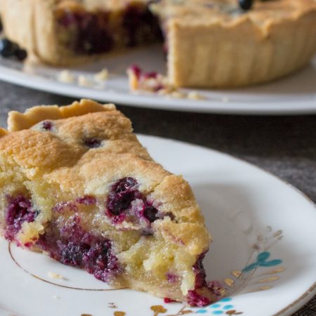 Slice of blackcurrant tart