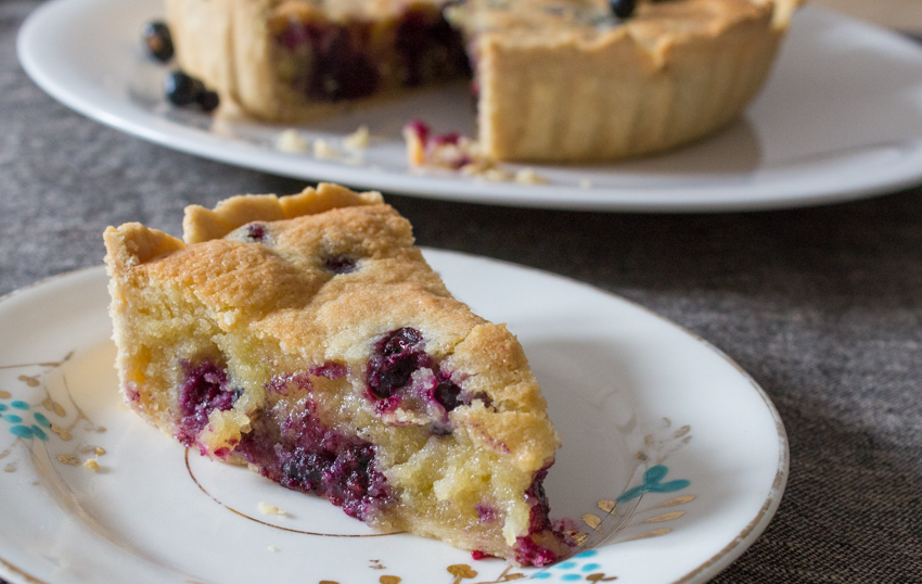Slice of blackcurrant tart