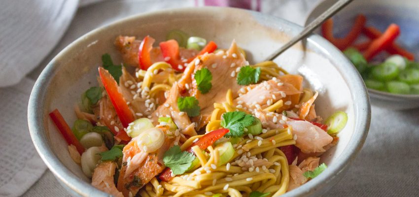 Five Minute Salmon Noodles