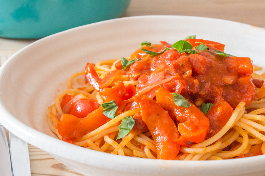 Paprika Pepper Pasta close up