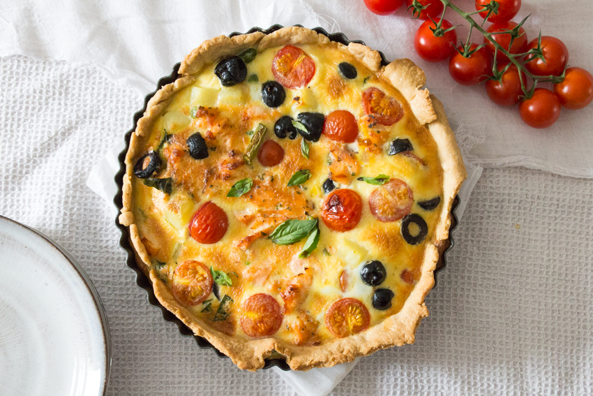 Salmon Nicoise Quiche