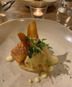 Torched smoked salmon starter