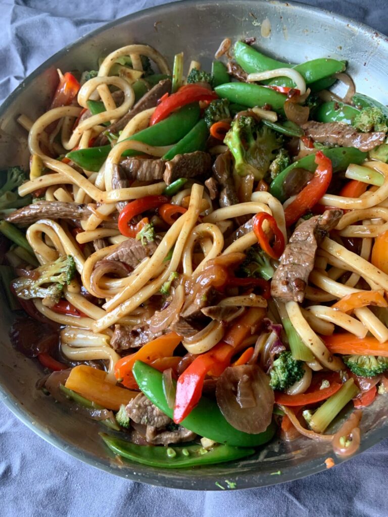 Steak stir fry and noodles